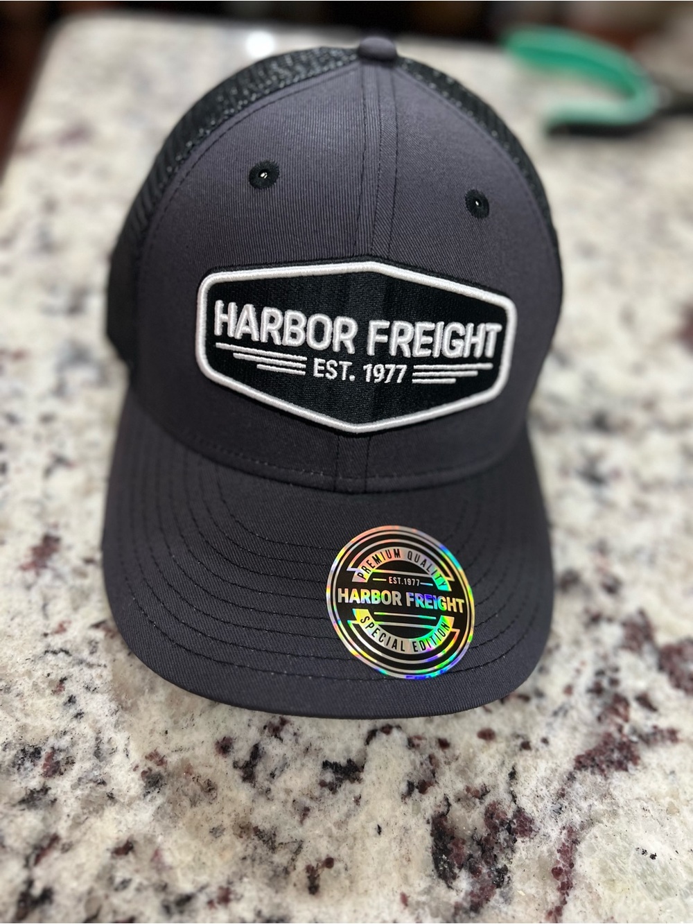 Men's Black Patch Logo Trucker Hat